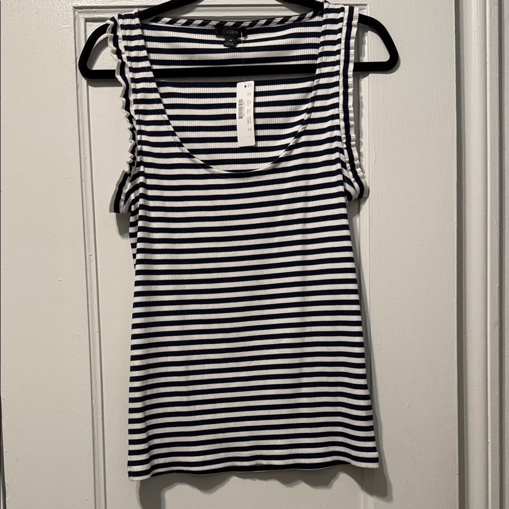 J. Crew Navy & White Striped Scoop Neck Tank